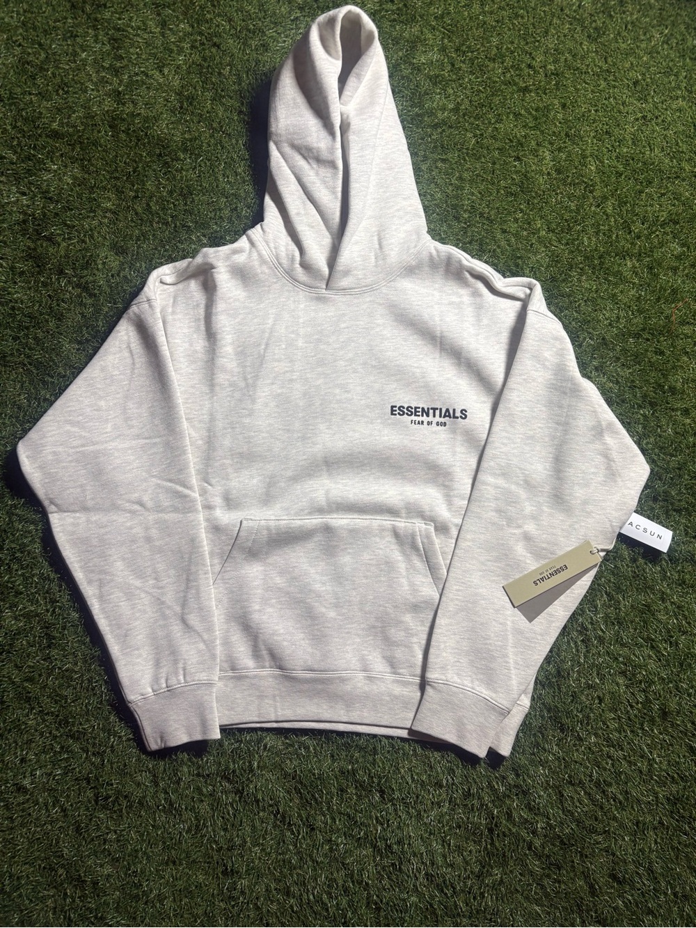 Fear of God essentials light oatmeal unisex hoodie